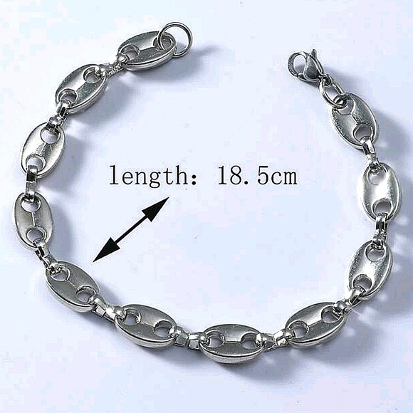 Stainless Steel Pig Nose Bracelet - Picture 4 of 4